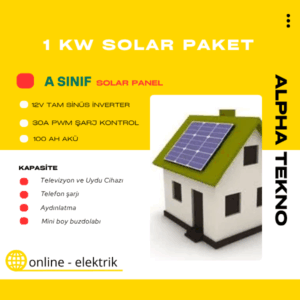 1kW Solar Enerji Bağ Evi Paketi