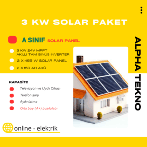 3kW Solar Enerji Bağ Evi Paketi