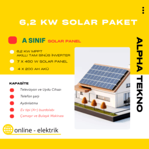 6.2kW Solar Enerji Bağ Evi Paketi