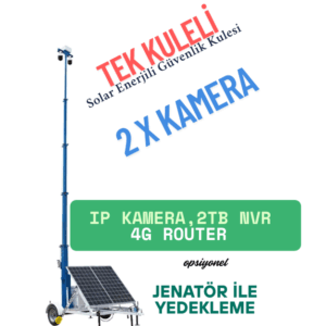 2 Kameralı Solar Güvenlik Kulesi