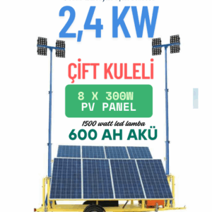 2,4 KW Solar Enerjili Çift Işık Kulesi